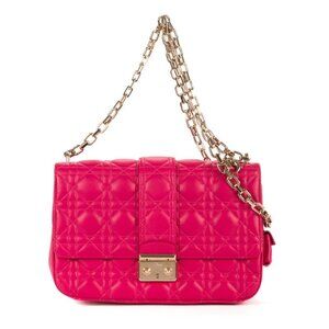 Dior Miss Dior Fucha Orange Cannage Quilt Shoulder Bag Fuchsia Orange